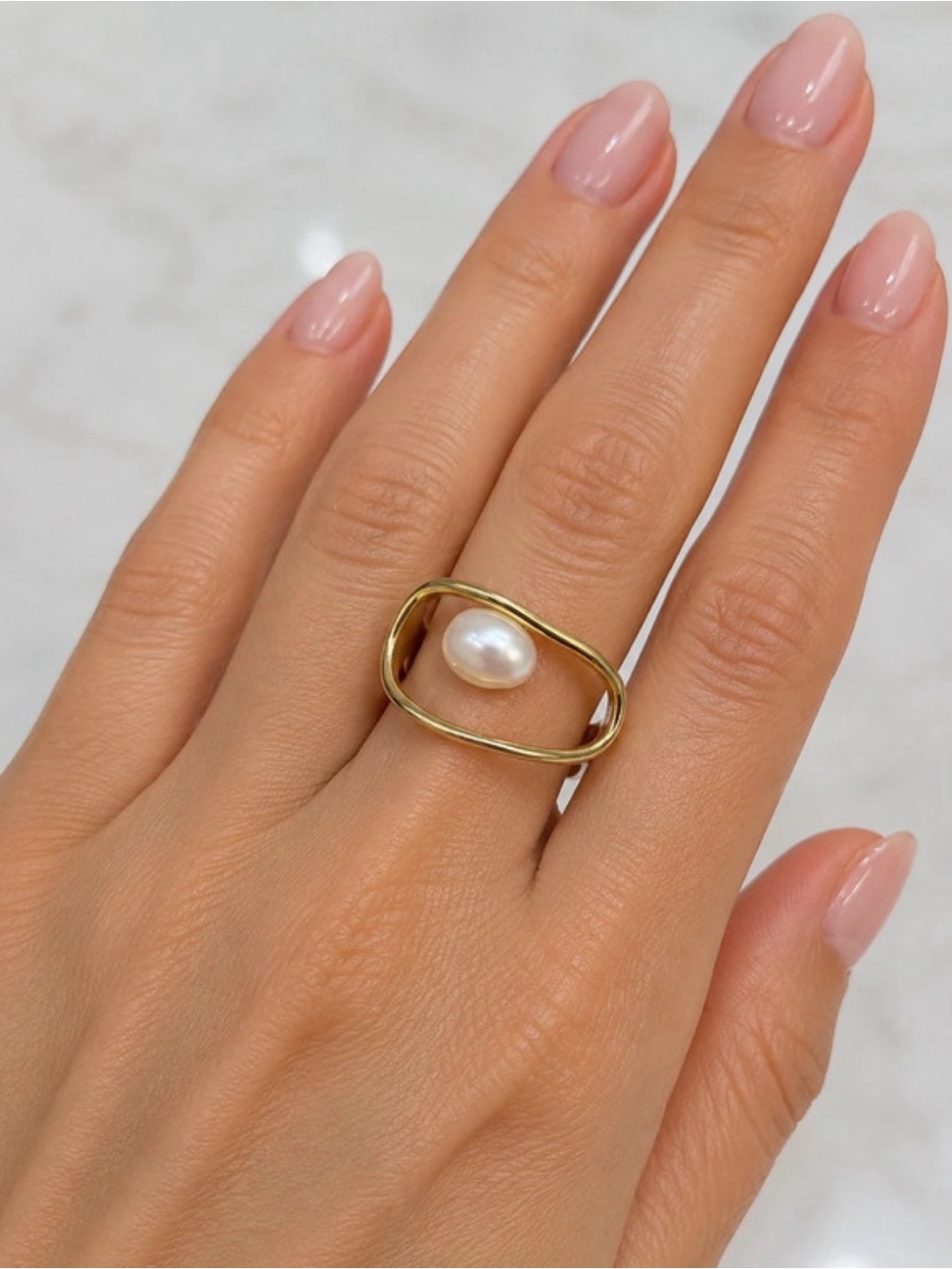 Gold Pearl Statement Ring - Women Jewelry